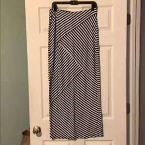 Mossimo Black/White Striped Maxi Skirt
